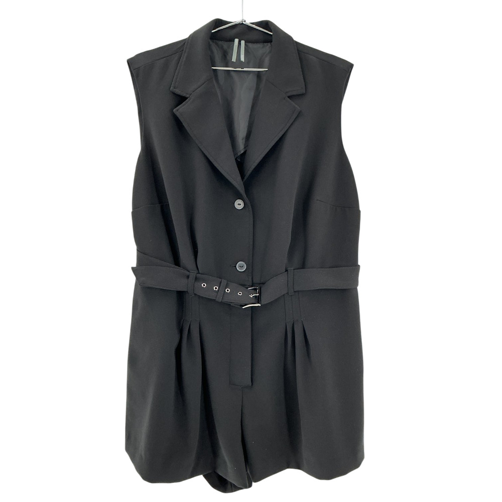 By Anthropologie Tailored Black Blazer Romper Size XL - Picture 2 of 4